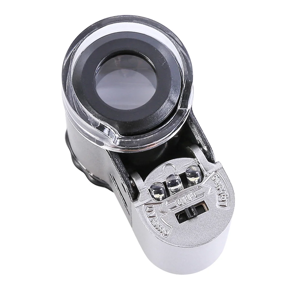 

Portable Mini 50X LED Jewelry Magnifying Glass Jewelery Currency Detecting Magnifier Adjustable Loupe