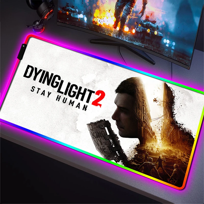

Dying Lights 2 Large Mouse Pad Gaming RGB LED Gamer Accessories Mousepad Desk Mat Keyboard Mats Mause Pads Xxl Protector Pc Mice