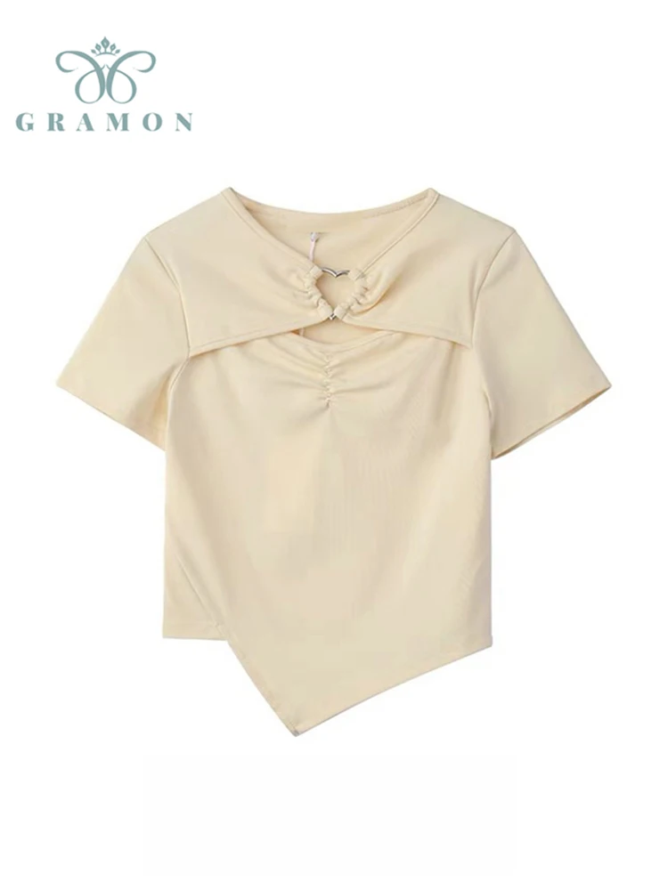 

Женская Винтажная футболка с круглым вырезом, с коротким рукавом