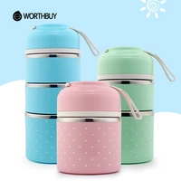 worthbuy drop shipping cute lunch box for kids portable stainless steel bento box leak proof food container kitchen food box