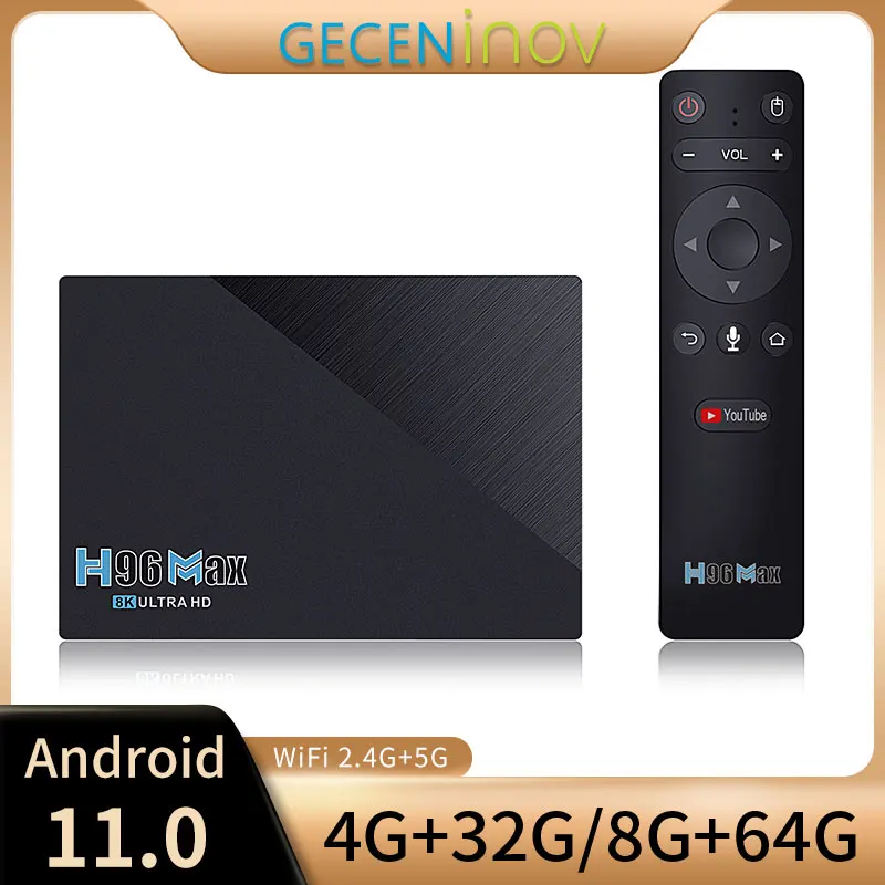 

2022 TV Box Android 11 128GB 4K Android TV Box 2021 H96 Max 3566 Smart TV Box WIFI 1000W Google Voice Set Top Box A009