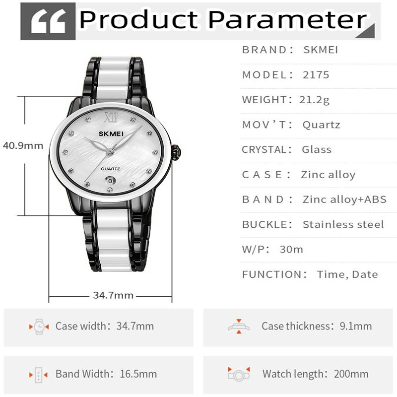 Женские кварцевые наручные часы Skmei с календарем роскошный женский браслет из