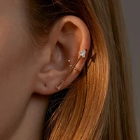 zircon crystal arrow ear clips luxury jewelry cuff earring for women simple korean style no piercing clip earrings accessories