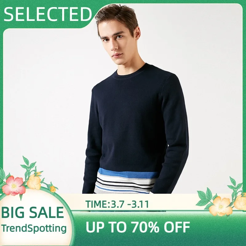 

SELECTED Stripe Assorted Colors Round Neckline Long-sleeved Knit S|419124537