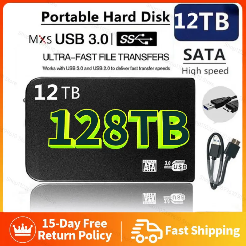 

SSD 2TB 4TB External Solid State Drive 128TB Storage Device Hard Drives Computer Portable USB3.0 Type C SSD Mobile Disco duro