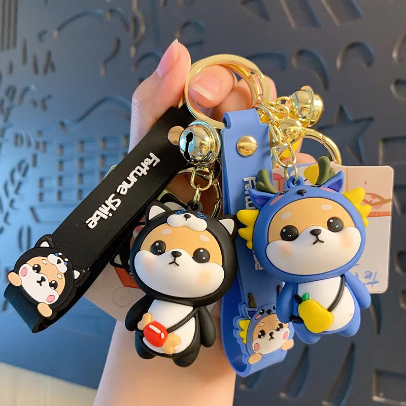 

The Latest Cartoon Xiaocai Chai Twelve Zodiac Key Chain Female Cute Shiba Inu Doll Couple Car Ornaments Small Gifts