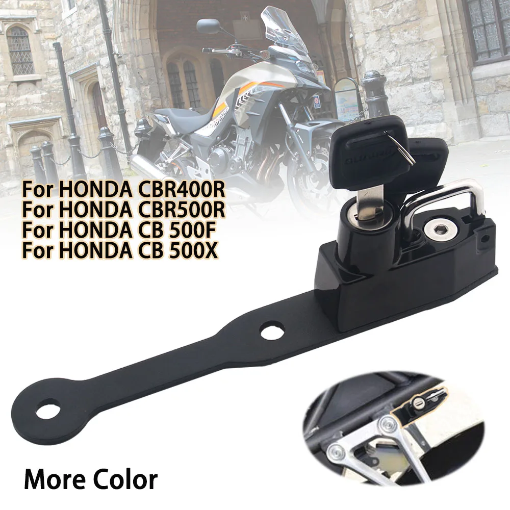 

Motorcycle Helmet Lock Side Anti-theft Security with 2 Keys Fit For Honda CBR400R CBR500R CB500F CB 500X 2013-2020