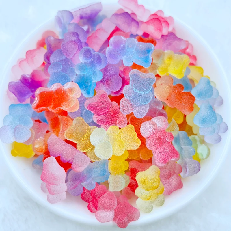 

30 шт. новый милый 17*11 мм мини мягкий клей маленький медвежонок с плоской задней частью кабошон для скрапбукинга Kawaii DIY очаровательные украшения аксессуары F71