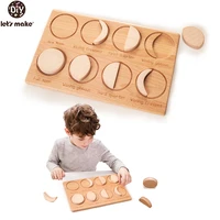 1pcs wooden science toys lunar cycle 8 moon phases puzzles board for kids early education educational learning gift