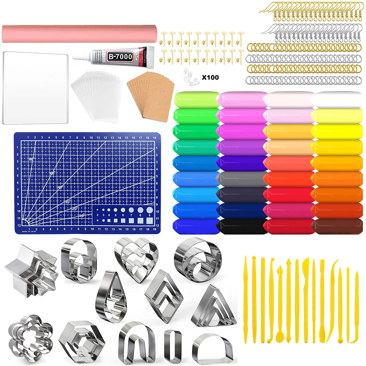 

364pcs DIY Clay Earring Cutters Set for Polymer Clay Jewelry Making Stainless Steel Polymer Clay Cutters Set with Different Size