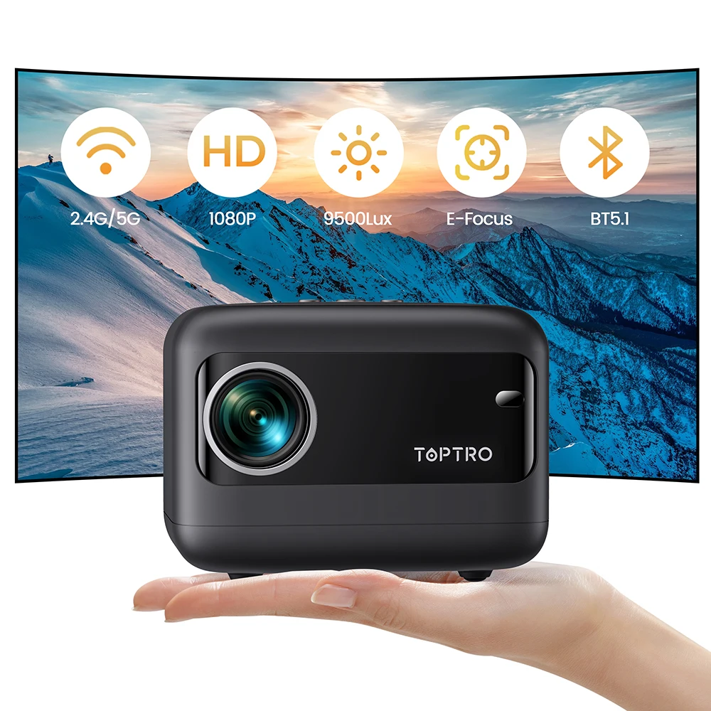 Мини-проектор TOPTRO TR25, Wi-Fi, Bluetooth, 9500 лм