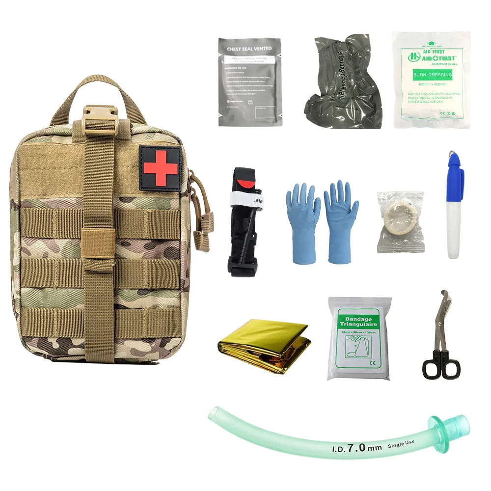 

Tactical Bag 12pcs Emergency Trauma Kit First Aid Kits Tourniquet Military Medical Combat Tactical IFAK for First Aid Response