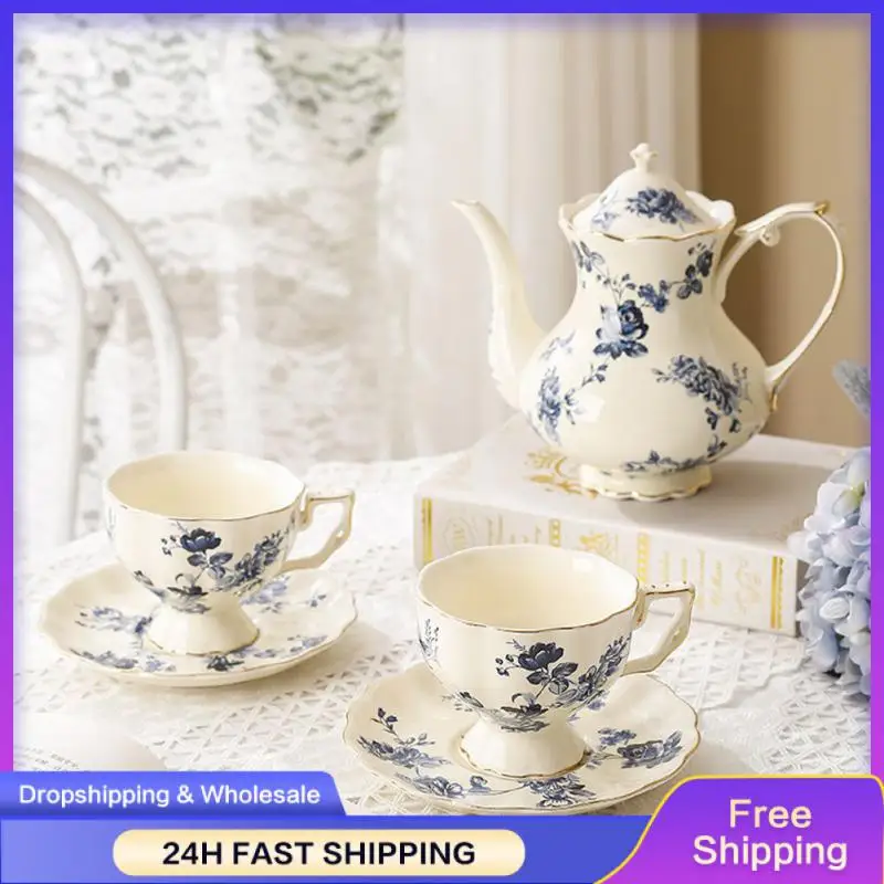 

Afternoon Tea Cups And Saucers Set Smooth Glaze Porcelain Coffee Appliance Household Drinkware Tea Milk Coffee Mugs Durable