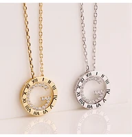 s925 sterling silver digital necklace female minority design sense korean diamond inlaid letter g clavicle chain is not allergic