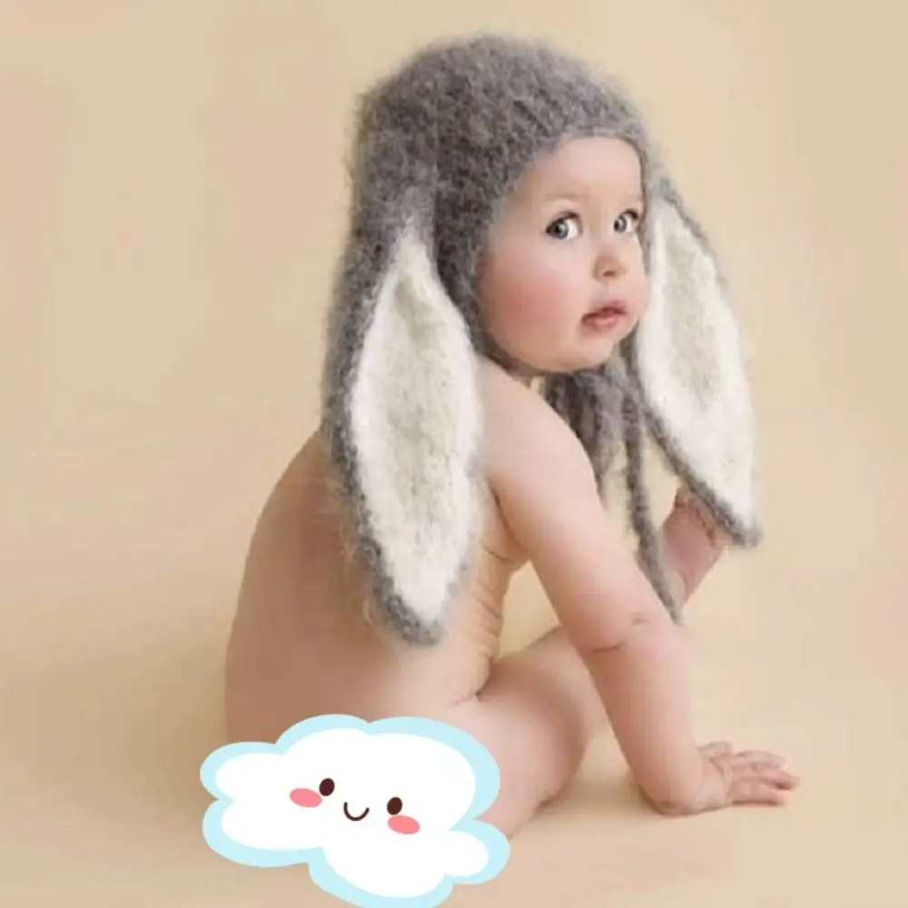 

Трикотажная Пряжа для фотосъемки новорожденных детская шапка кролик шляпа длинные кроличьи уши