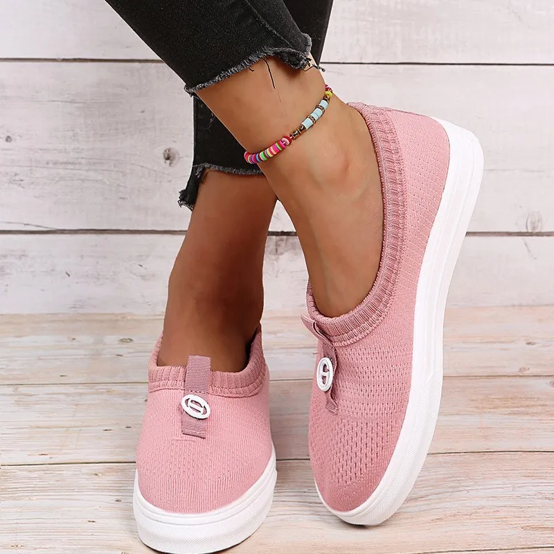 

2022New Women's SneakersMesh Spring and Autumn Slip-on Flat Vulcanized ShoesWomen's Fashion Thick Bottom Flat ShoesWomen's Shoes