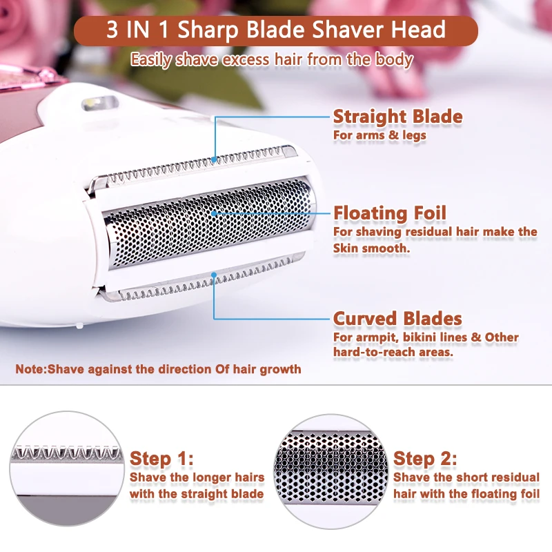 2 в 1 водонепроницаемый Электрический женский эпилятор | Бытовая техника