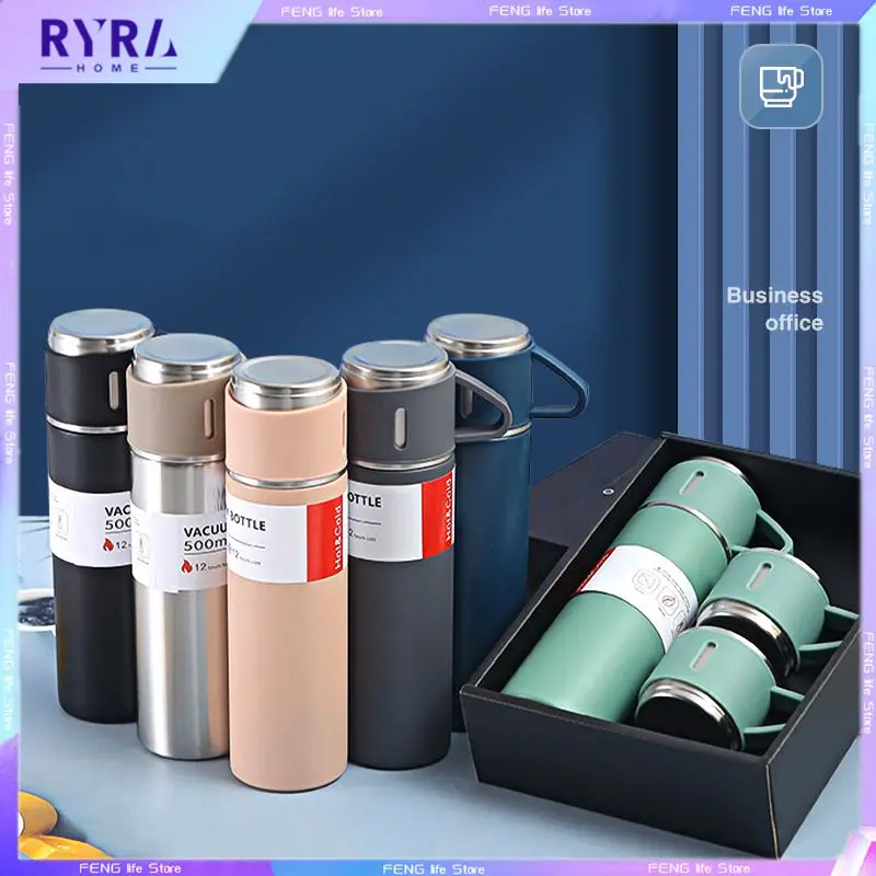 

Stainless Steel Thermos Flask 500ml Modern Tumbler Bottle Coffee Cup With Handle BPA Free Leak-proof Car Vacuum Insulated Mugs