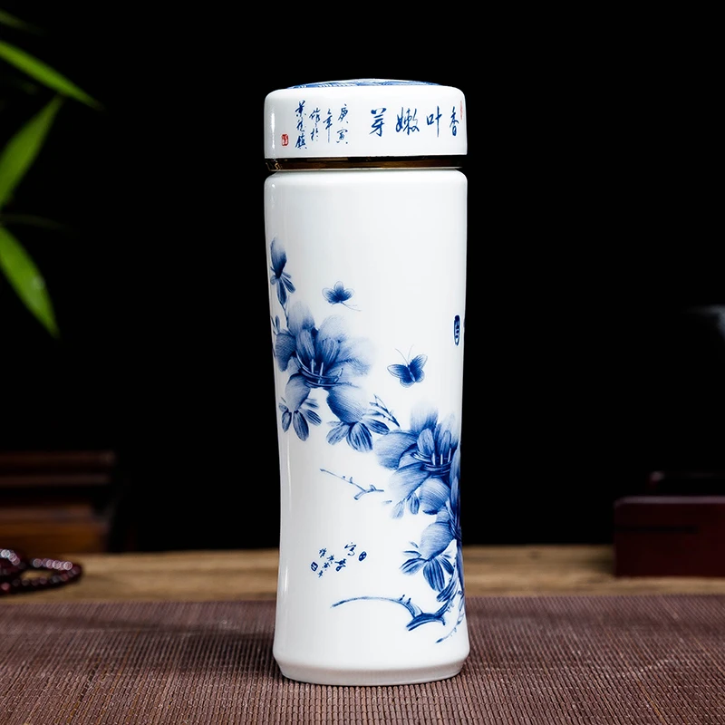Новый бытовой керамический термос Jingdezhen чашка для мужчин и женщин двухслойная