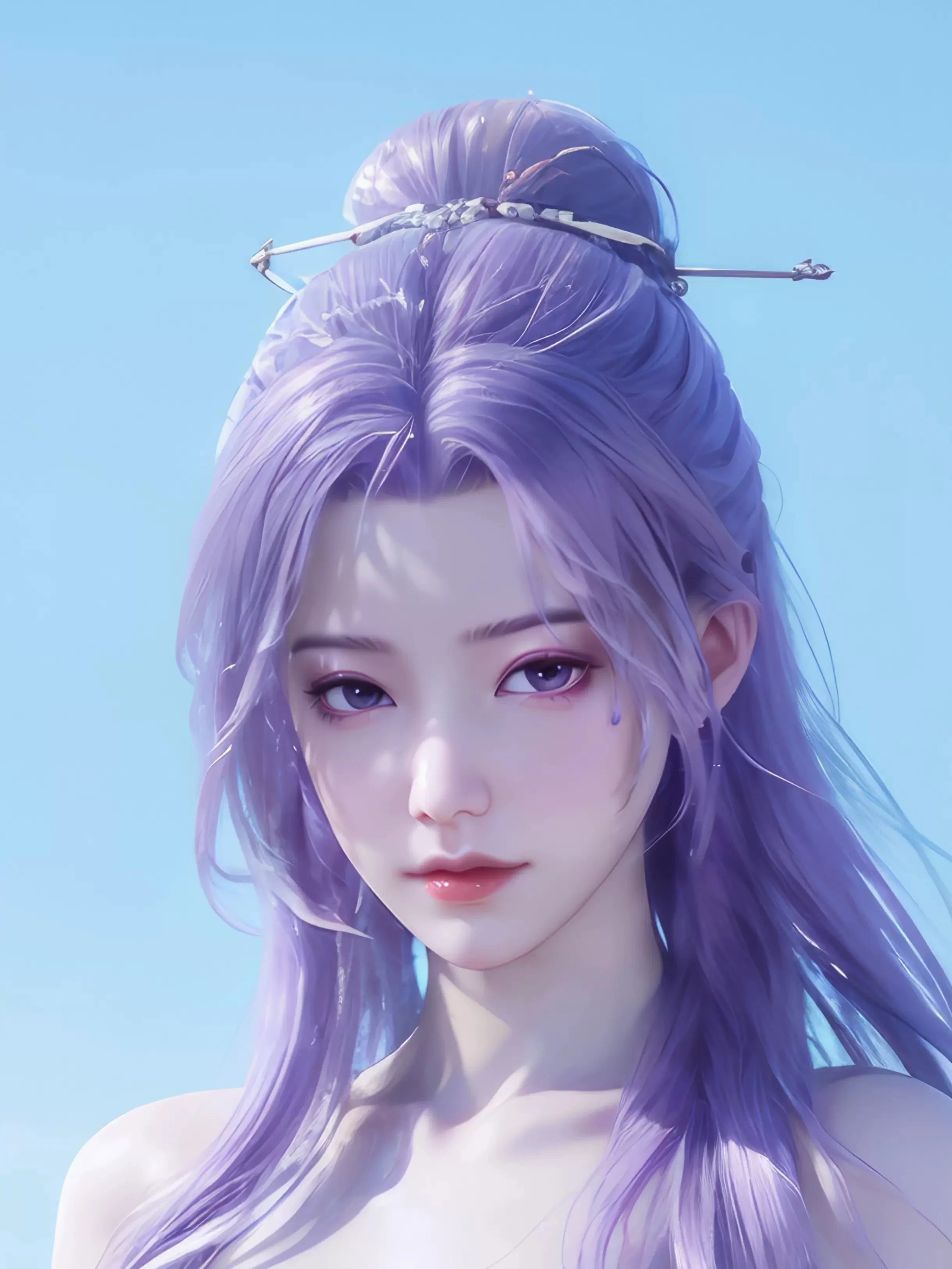 2025 аниме древний китайский стиль фиолетовые волосы Jiang Nannan Dakimakura двухсторонний