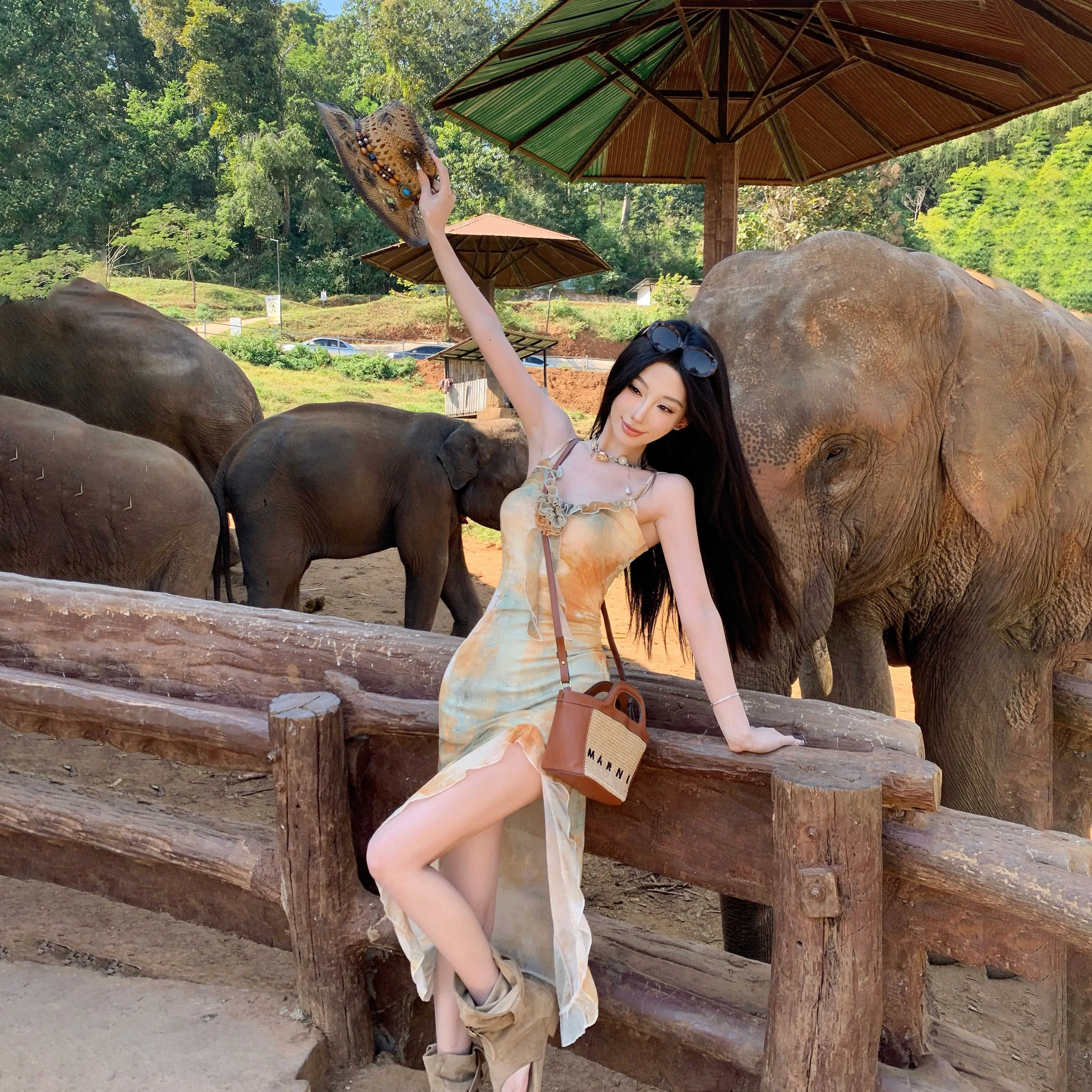 Женские платья на тонких бретельках Coigarsam — пляжная одежда винтажный стиль