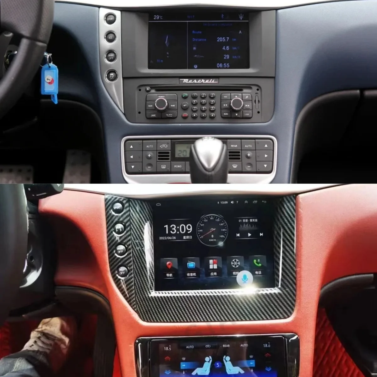QLED Android 13 автомобильный радиоприемник для Maserati GT 2007-2015 GPS мультимедийный