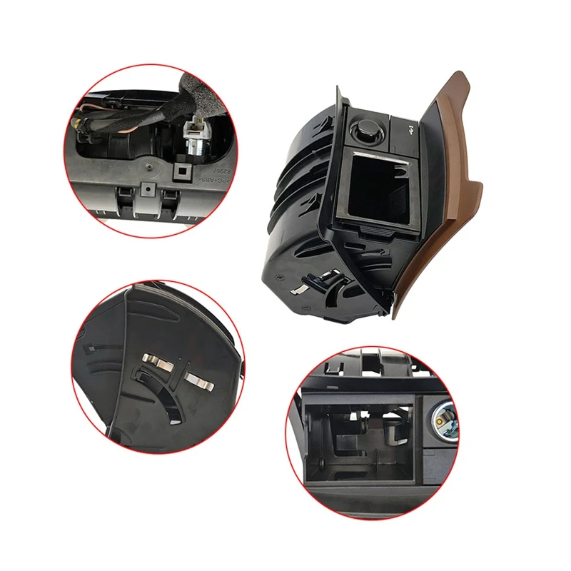 

For Mercedes-Benz E-Class W213 2016-2020 Rear Armrest Box Cigarette Lighter Ashtray Assembly 2136808204 Auto Parts Brown
