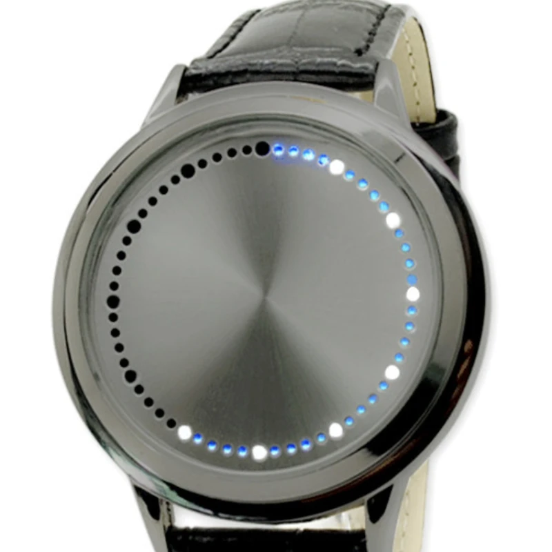 

2022 New Watch LED Watch Anime Creative Personality Trend Fashion Male and Female Students Round Light Belt Touch Watch