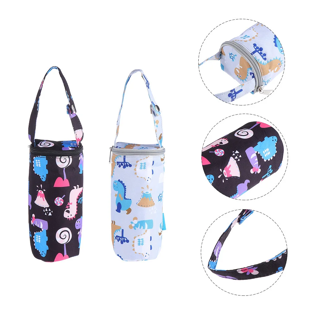 

2 Pcs Bracket Baby Bottle Holder Milk Insulated Bag Newborn Stroller Protector Feeder Interlayer Cotton Thermal Breast Bottles