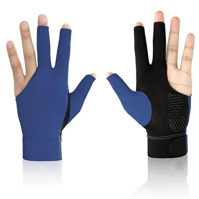 

Pool Glove Elastic Left Or Right Hand Three-Finger Gloves Wear-Resistant Breathable Snooker Cue Gloves For Men Women Boys Girls