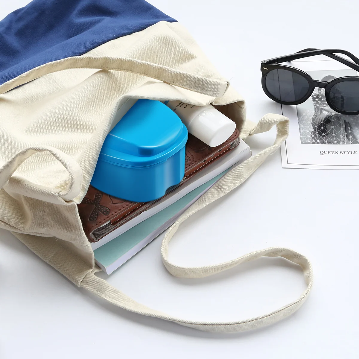 SUPVOX коробка для зубных протезов Электронная синяя ванной искусственная