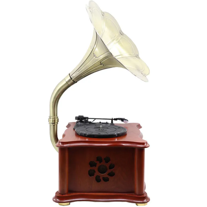 Запис из цельного дерева USB-плеер ретро-виниловый граммофон Bluetooth-динамик