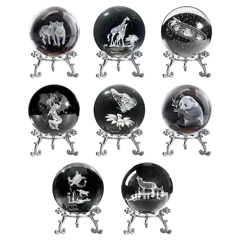 3D лазерная гравировка Звездный хрусталь декоративная фигурка шара 60 мм