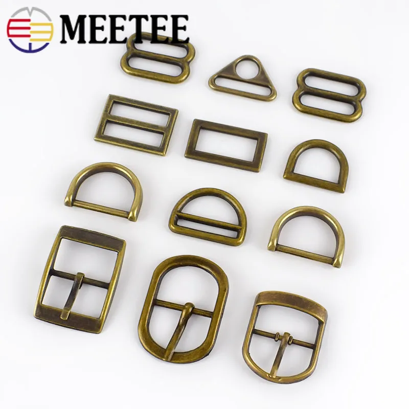 

Meetee 6Pcs 25mm Brass Metal O D Ring Square Pin Buckle Webbing Bra Handbag Luggage Shoes Hardware Button Decoration Accessories
