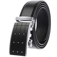 4 packs of new trendy fashion mens accessories belt leather texture luxury design automatic buckle business office travel belt