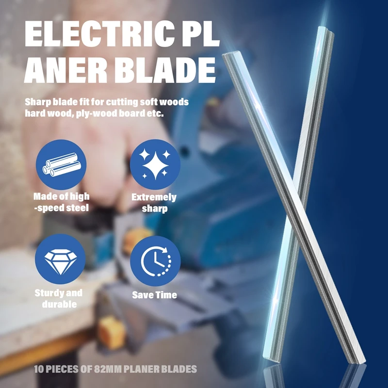 10 шт. 82 мм строгальные лезвия Реверсивные электрические в коробке из