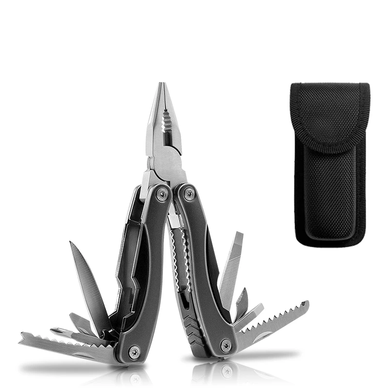 

Multitool Knife 15 in 1 Portable Folding Knife Pocket Camping Survial Outdoor Tool Folding Saw, Wire Cutter, Pliers, Sheath