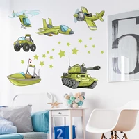 aircraft car yacht star wall stickers childrens room living room boy bedroom wall decals 30x60cm