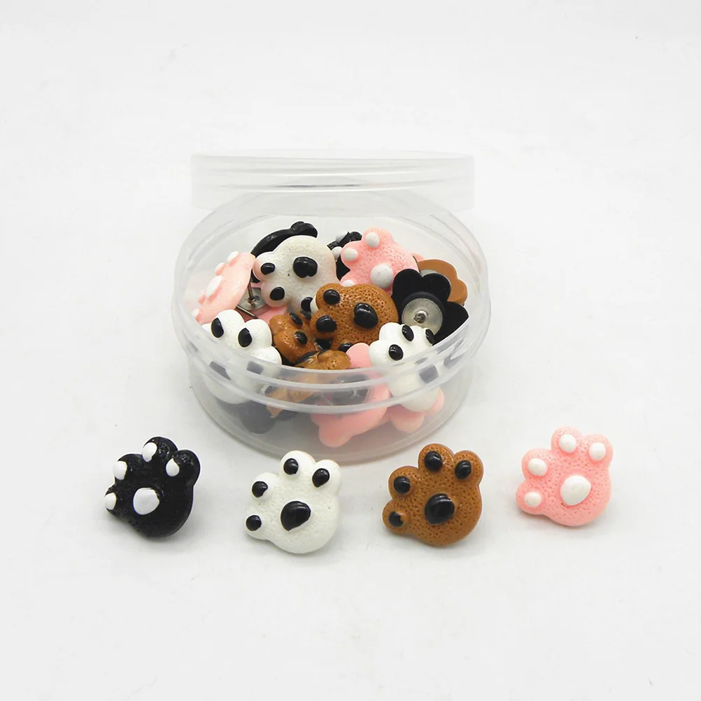 

1 Box/25pcs Interesting Funny Creative Lovely Creative Thumbtack Bear Claw Pushpin Small Drawing Pin for Home