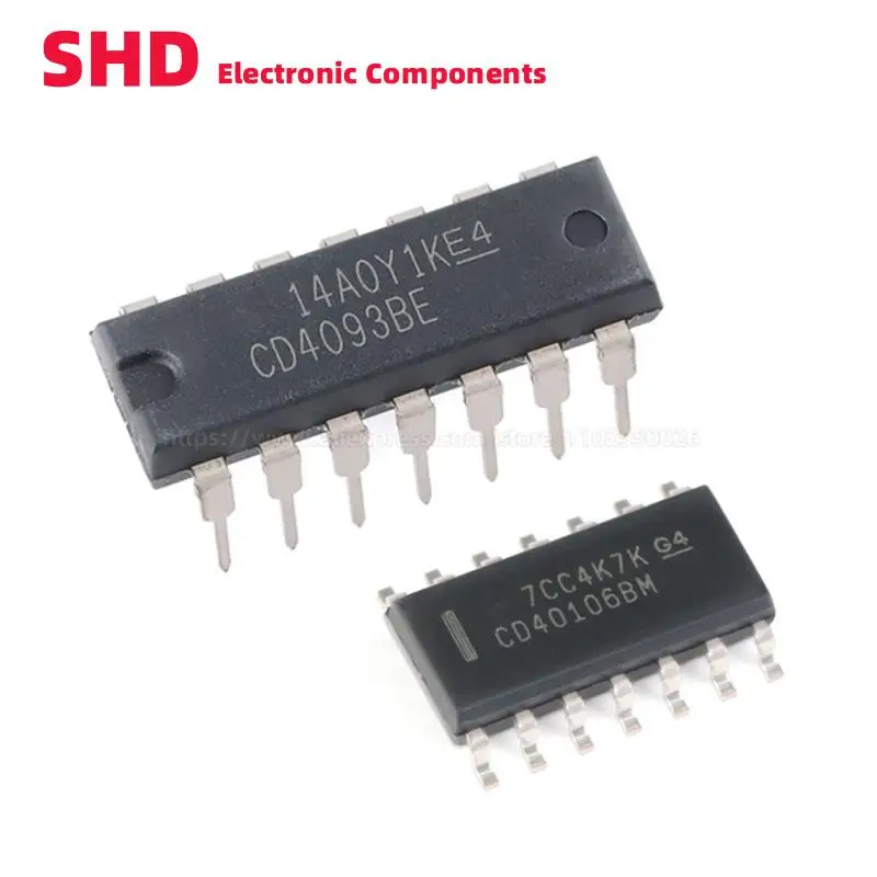 10 шт. CD40106BE CD40106BM CD4081BE CD4081BM CD4093BE CD4093BM DIP14 SOP14 SMD CMOS Hex Schmitt-триггерные инверторы IC DIP