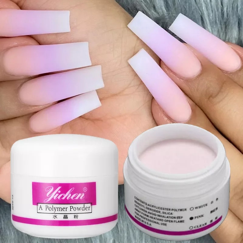

White Clear Pink Acrylic Nail Powder Carving Crystal Polymer 3D Nail Art Decorations Powder Tips Extention Manicure Dust
