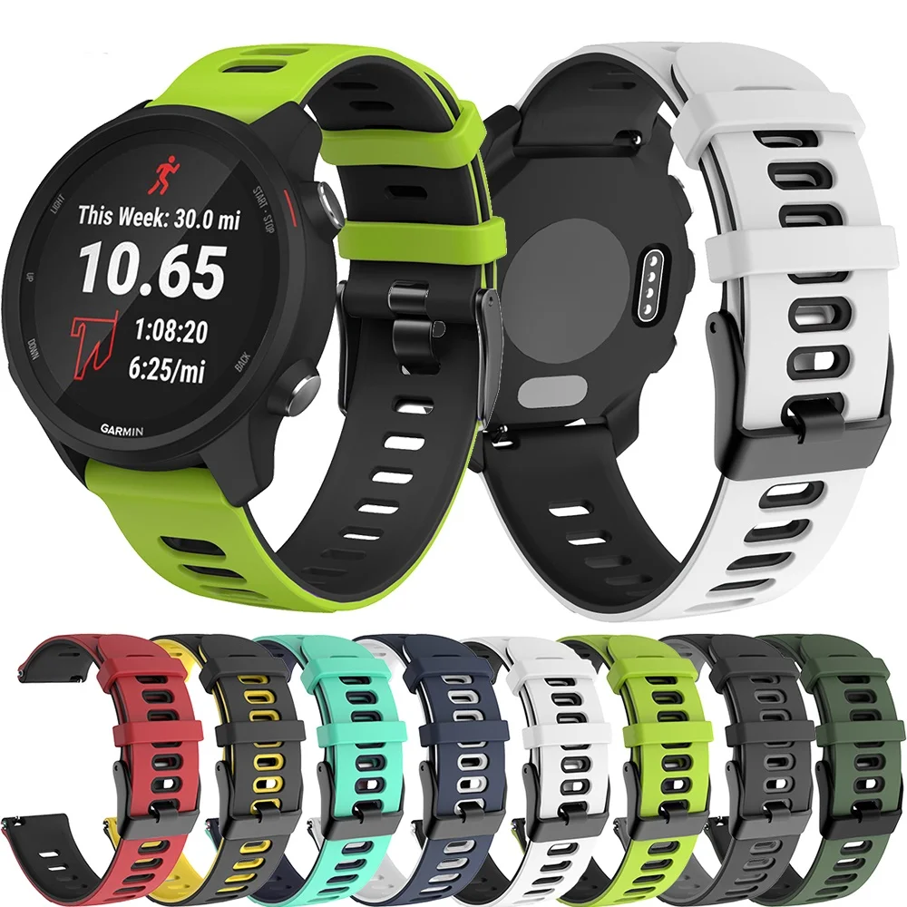 

Спортивные силиконовые ремешки для Garmin Forerunner 245 645M 158 55, ремешки для Vivoactive 4 3/CAME SQ 2 Venu2 Plus 20 мм/22 мм, ремешки