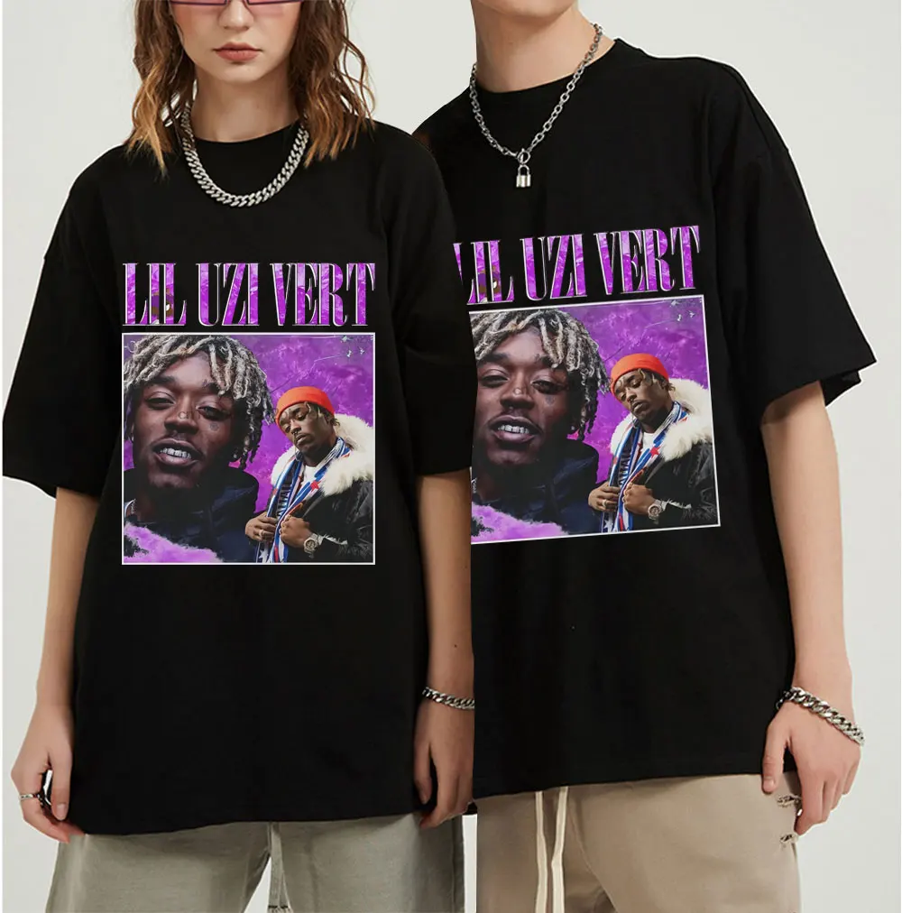 

Summer Lil Uzi Vert 90s Vintage Unisex Black T Shirt Men T-Shirt Cotton Tee Shirt Oversize Men Fashion T-shirts Plus Size Tops