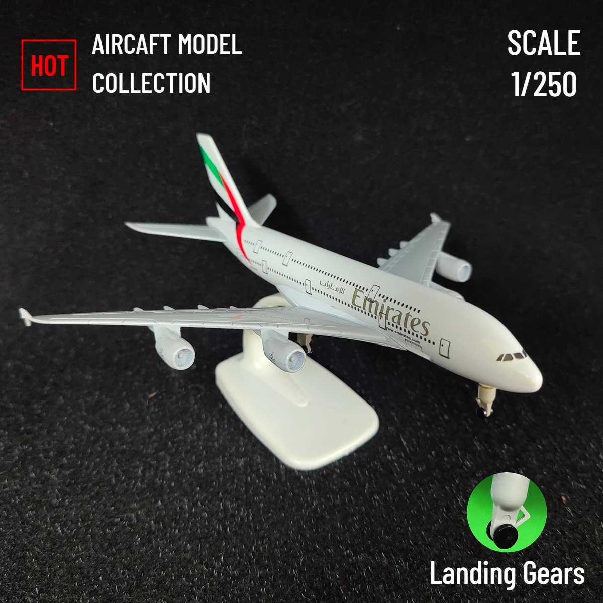 

Scale 1:250 Metal Aircraft Model 20cm, Fly Emirates Airplane Miniature Aviation Replica, Home Office Decor Kids Gift Toy for Boy
