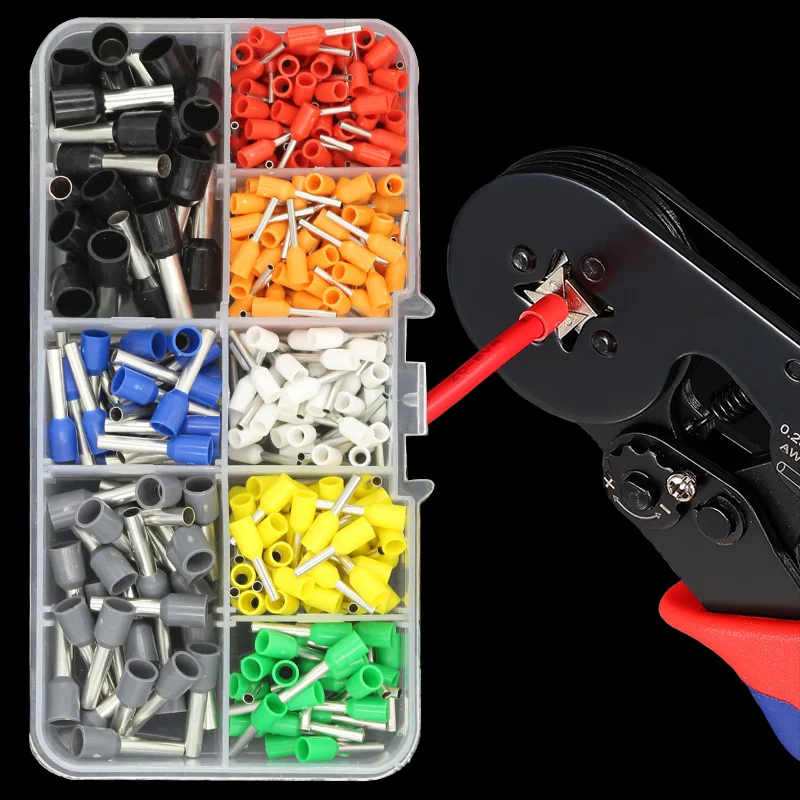 

400pcs Tube Type Terminal Set European Type Tube Type Terminal Combination Boxed Cold Pressing Terminal