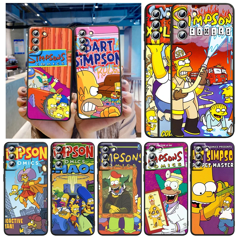 

The Simpsons Disney Madness For Samsung Galaxy S22 S21 S20 FE Ultra Pro Lite S10 5G S10E S9 S8 Plus Black Soft Capa Phone Case