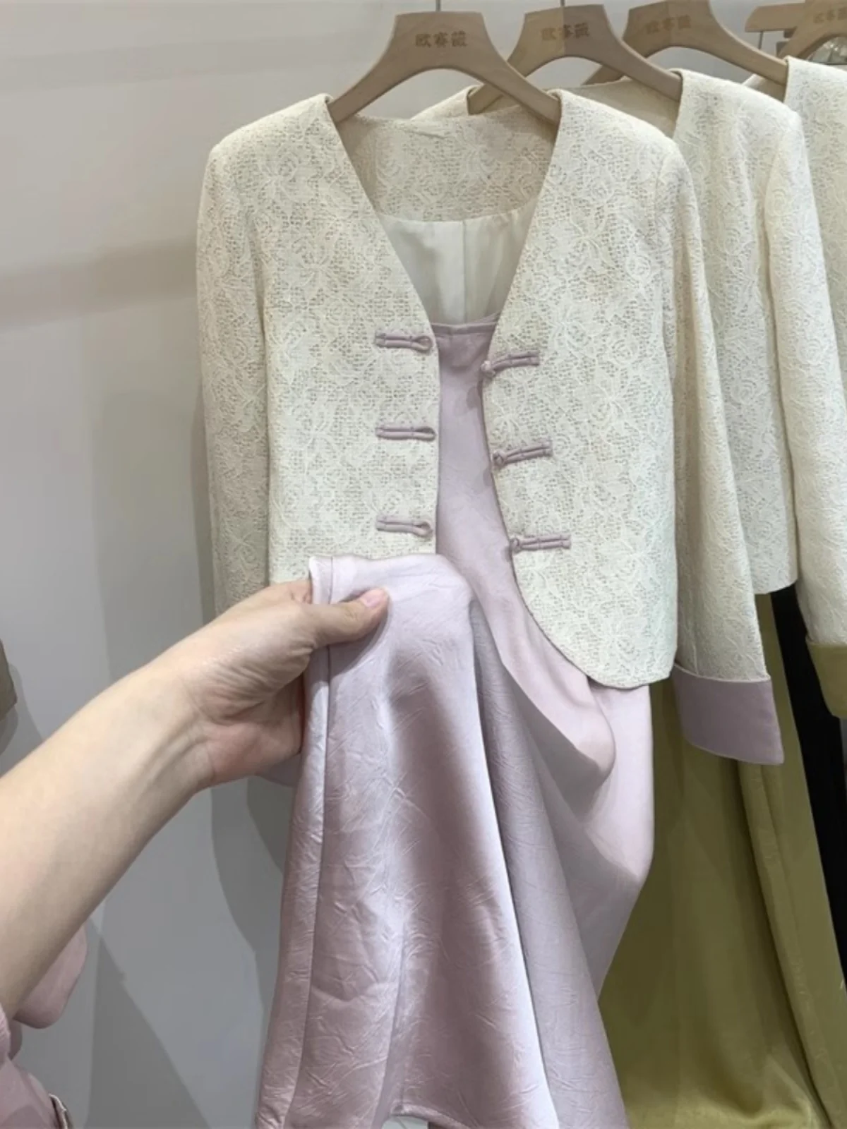 Верхняя одежда с пряжкой в китайском стиле комплект из двух предметов новинка