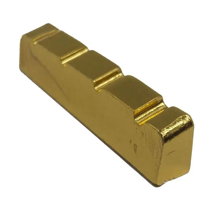 

4 String Slotted Brass Gold Electric Bass Guitar Bridge Nut 38*6*8/8.9mm