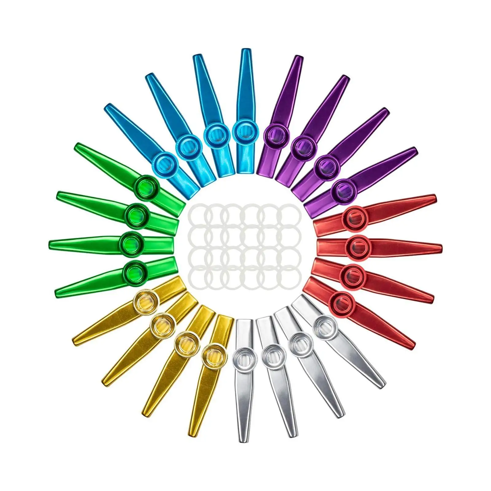 24x металлические музыкальные инструменты Kazoos из алюминиевого сплава для скрипки