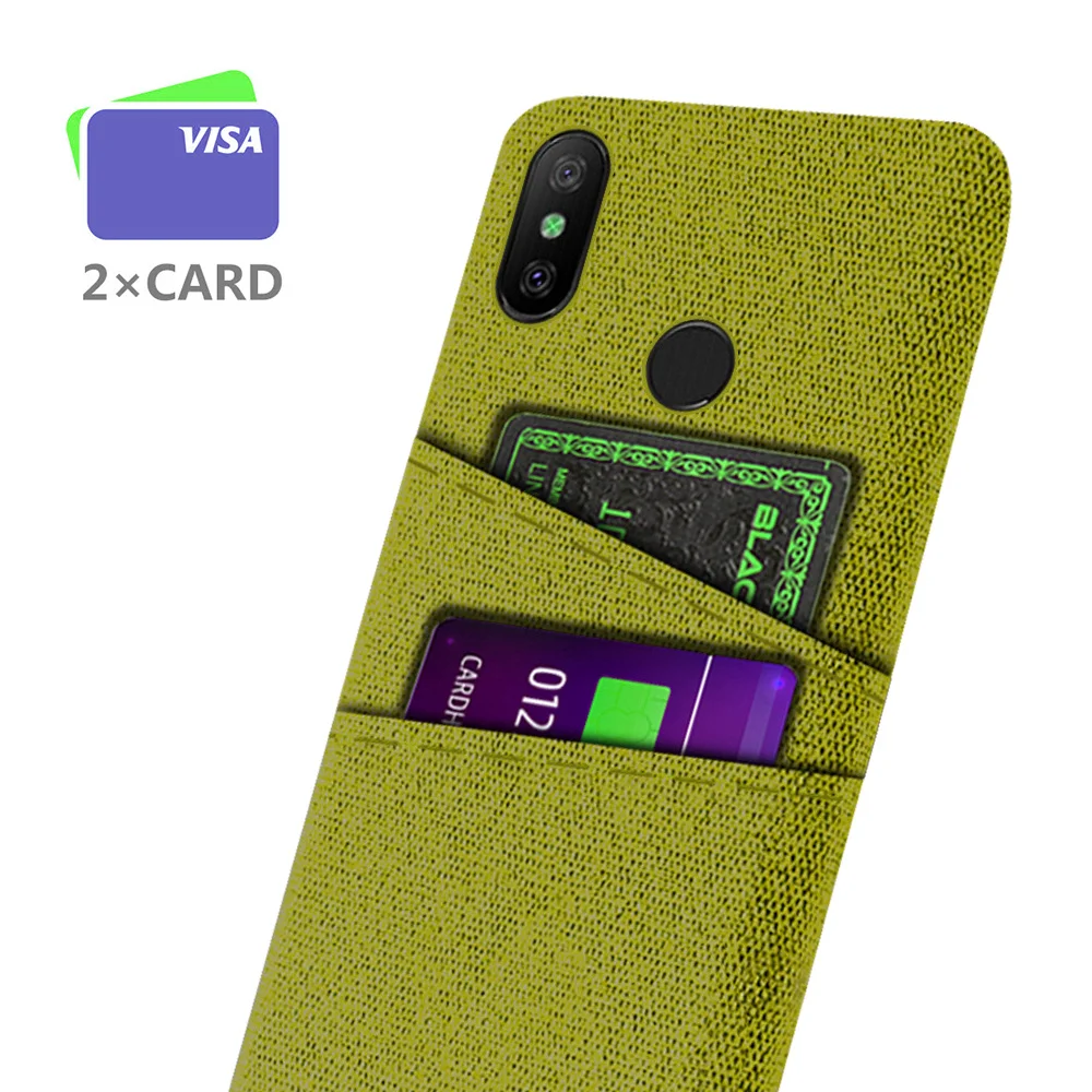 

Phone Case for Xiaomi MI A2 Lite Case Dual Card Fabric Cloth Luxury Business Cover for Xiomi MI A2 MiA2 LITE Bumper Coque Funda